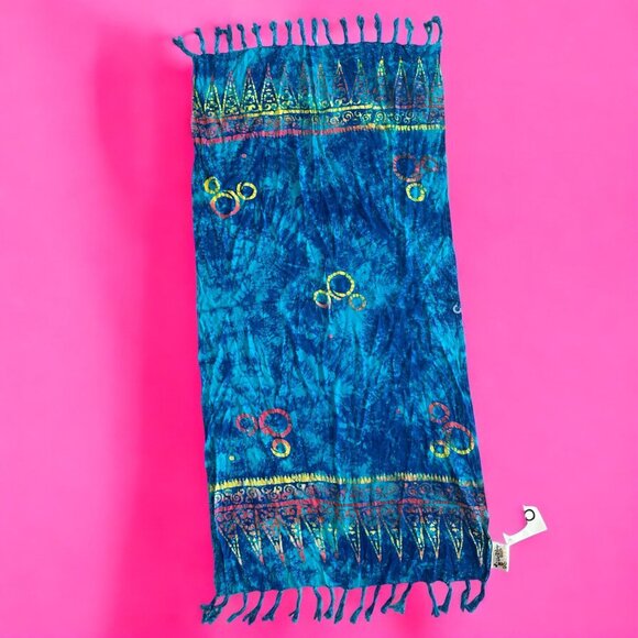 DISNEY Walt Disney World Parks Edition Full Length Blue Tie Dye Scarf NEW NWT - Picture 1 of 8